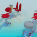 3 डी मॉडल सलाखों, कैफे के लिए कुर्सियों - पूर्वावलोकन
