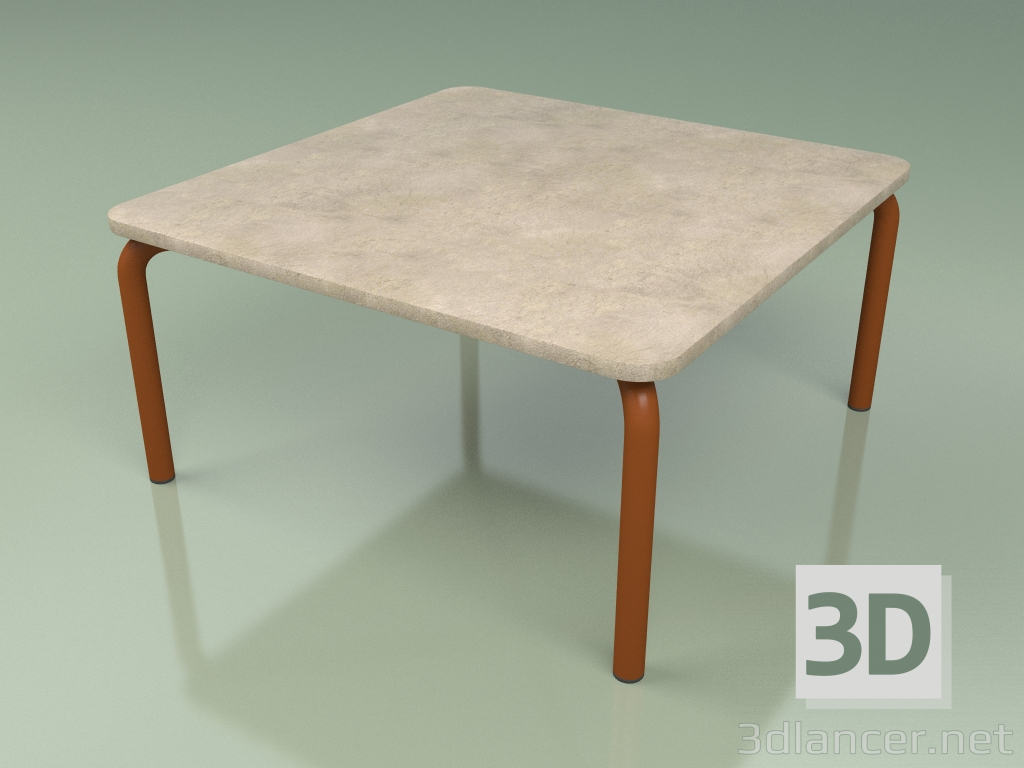 modello 3D Tavolino 005 (Metallo Ruggine, Pietra Farsena) - anteprima