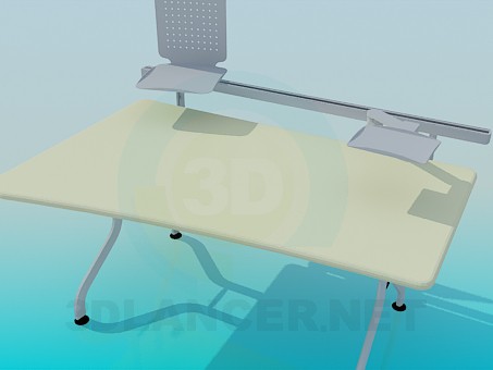 3d модель Комп'ютерний стіл з підставками – превью 3d модель Комп'ютерний стіл з підставками – превью