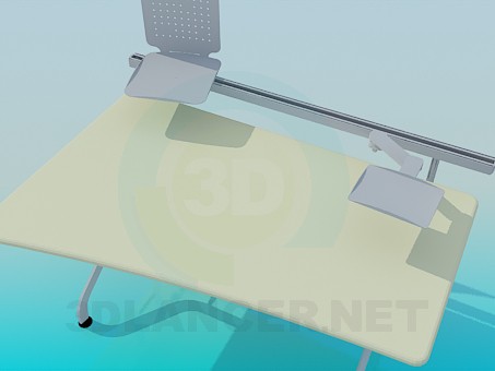 3d модель Комп'ютерний стіл з підставками – превью 3d модель Комп'ютерний стіл з підставками – превью
