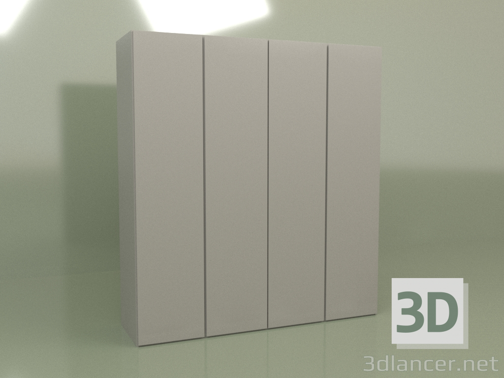 3D Modell Kleiderschrank 4 Türen Mn 140 (grau) - Vorschau