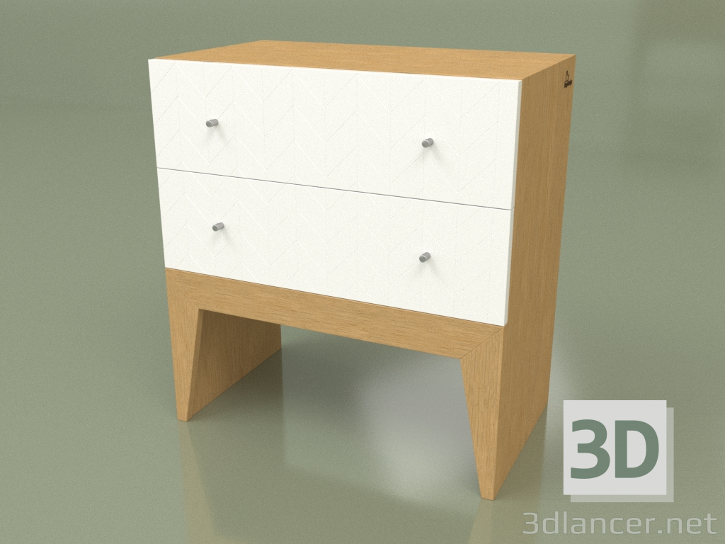 3D modeli Başucu masası HALA YENİ 2 (ral 9003 freza shevron dub) - önizleme