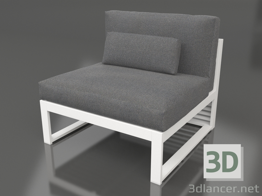 3D modeli Modüler kanepe, 3. bölüm, yüksek arkalık (Beyaz) - önizleme