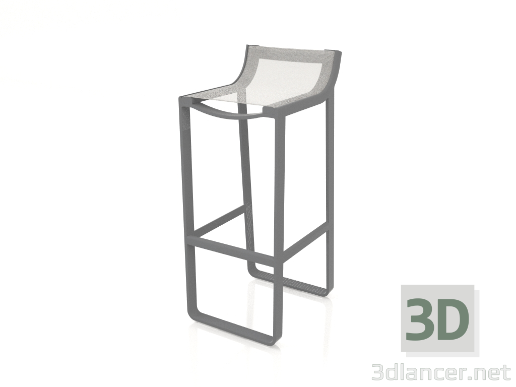 3d model Stool with a low back (Anthracite) - preview