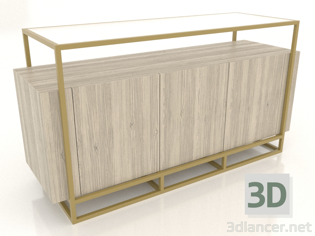 3d model Cómoda (roble iluminado) - vista previa