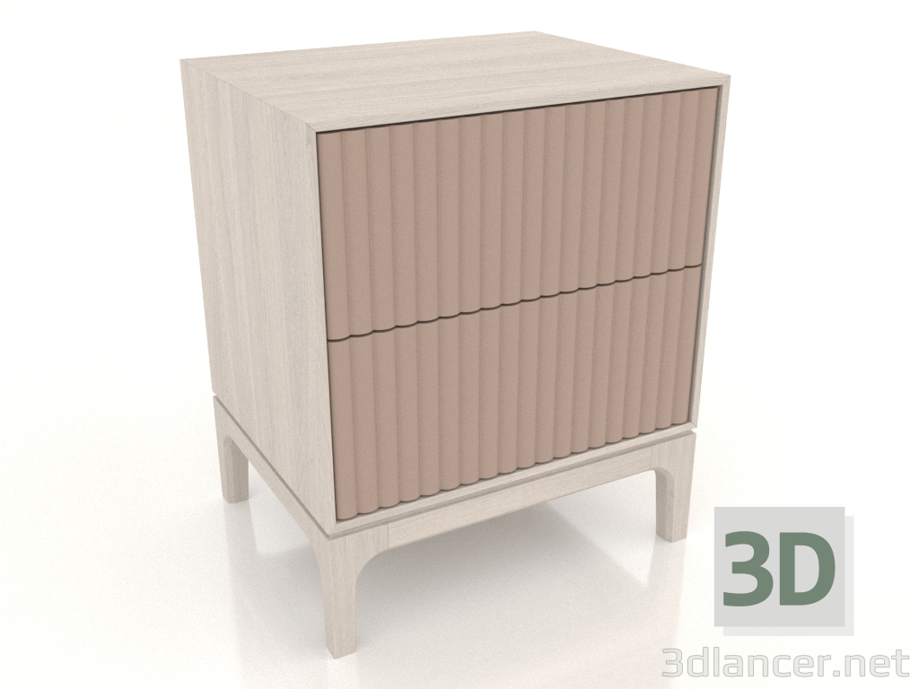 modèle 3D Table de chevet FARGO 2 tiroirs avec façades fraisées (beige, chêne blanchi, option 4) - preview