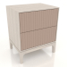 modèle 3D Table de chevet FARGO 2 tiroirs avec façades fraisées (beige, chêne blanchi, option 4) - preview