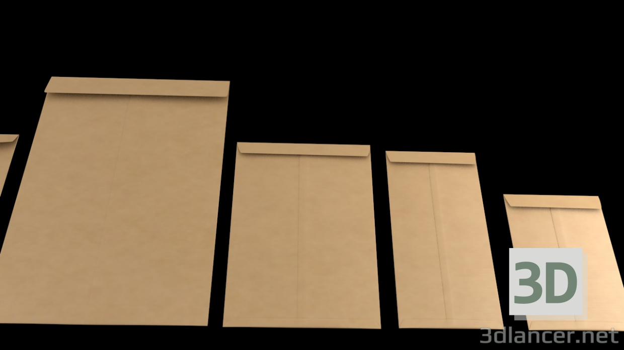 modèle 3D de Enveloppes 3D (différentes tailles) acheter - rendu