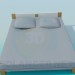 3d model bed with a low head of the bed - preview