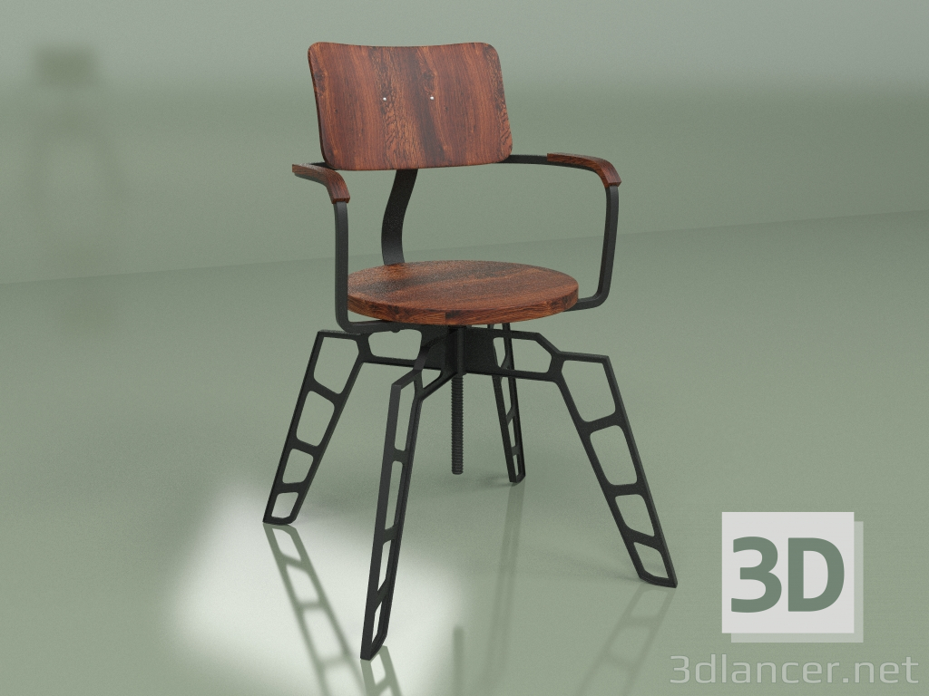 3D modeli Sandalye Bos (siyah) - önizleme