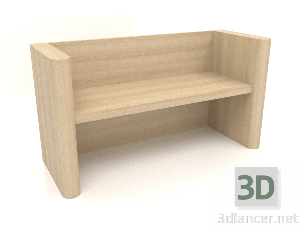 3 डी मॉडल बेंच वीके 07 (1400x524x750, लकड़ी सफेद) - पूर्वावलोकन