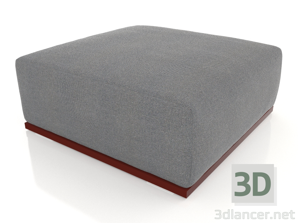 modello 3D Modulo divano pouf (Rosso vino) - anteprima