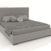 modello 3D Letto matrimoniale con testiera morbida Modena - anteprima