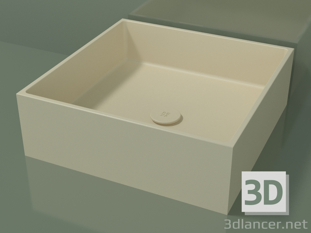 modello 3D Lavabo da appoggio (01UN21301, Bone C39, L 48, P 48, H 16 cm) - anteprima