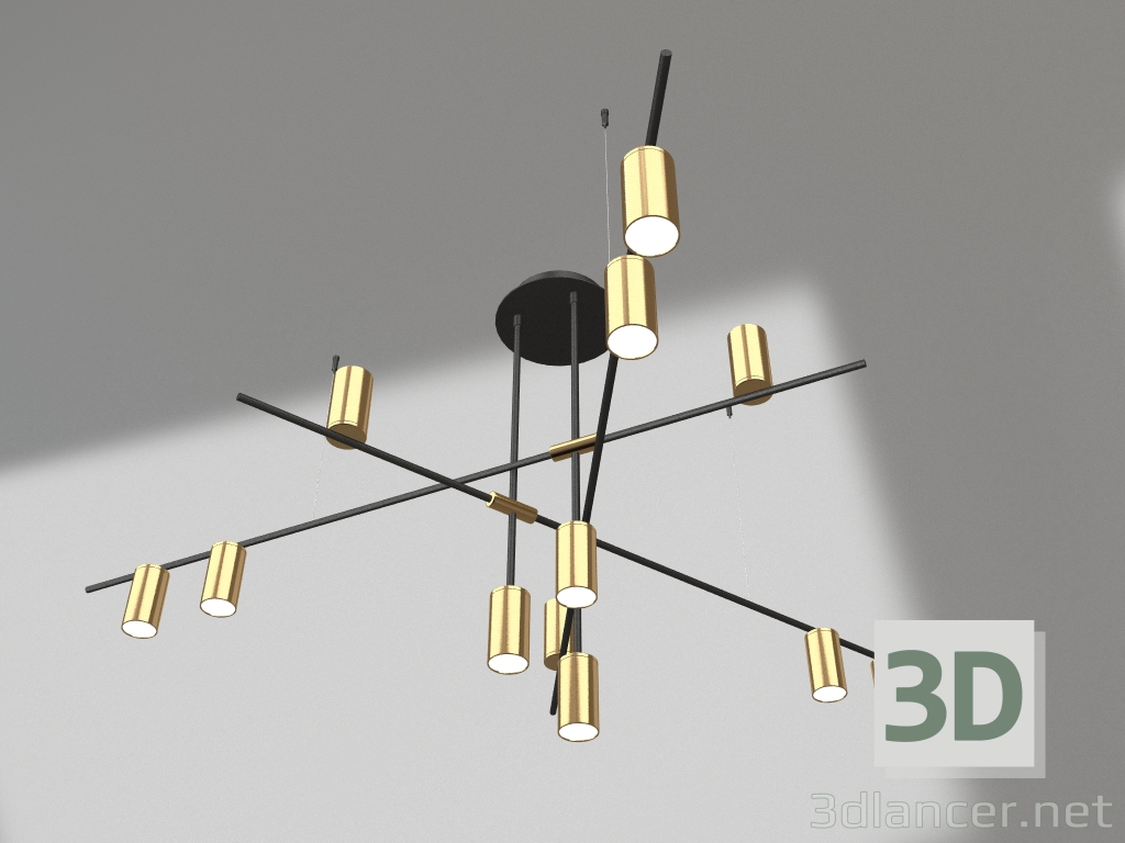 3 डी मॉडल झूमर रिया काला, कांस्य (07621-12.20) - पूर्वावलोकन