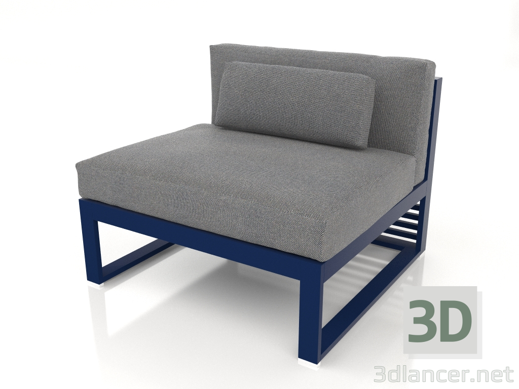 modèle 3D Canapé modulable, section 3 (Bleu nuit) - preview