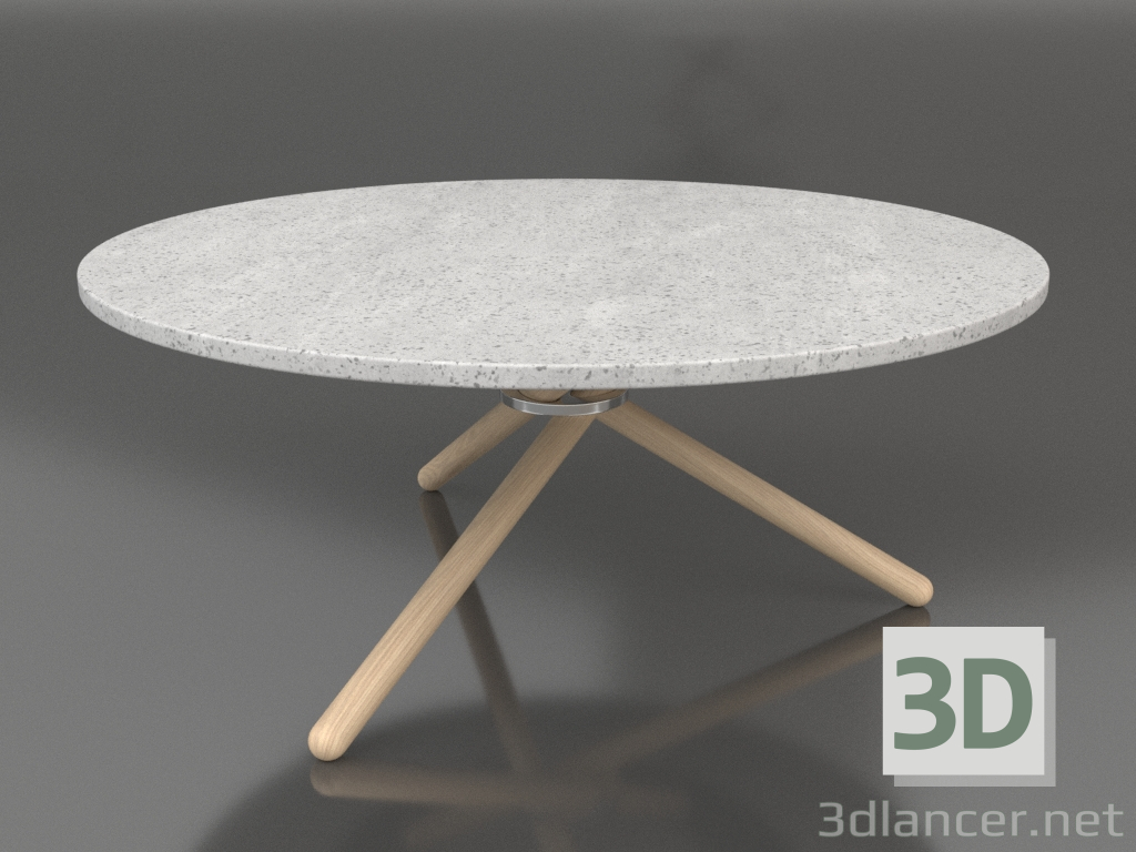 modello 3D Tavolino Bertha (Cemento chiaro, Rovere chiaro) - anteprima