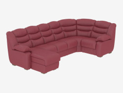 Leather Corner Sofa with Bed