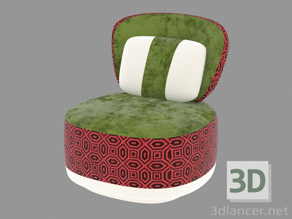 modello 3D Sedia rotonda - anteprima