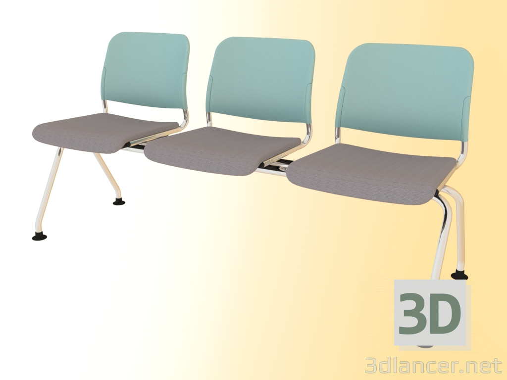 3d model Triple bench (502L3) - preview