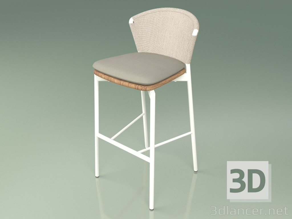 3d model Bar stool 050 (Sand, Metal Milk, Teak) - preview