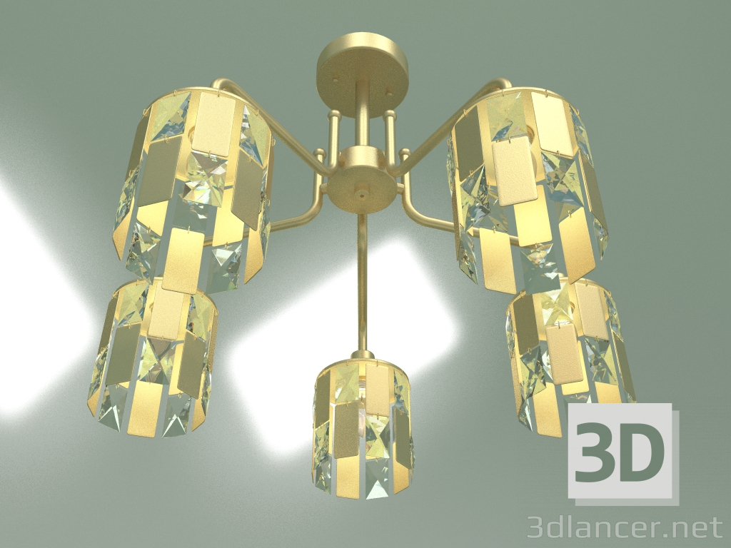 3d model Araña de techo 10101-5 (cristal transparente de oro de nácar) - vista previa