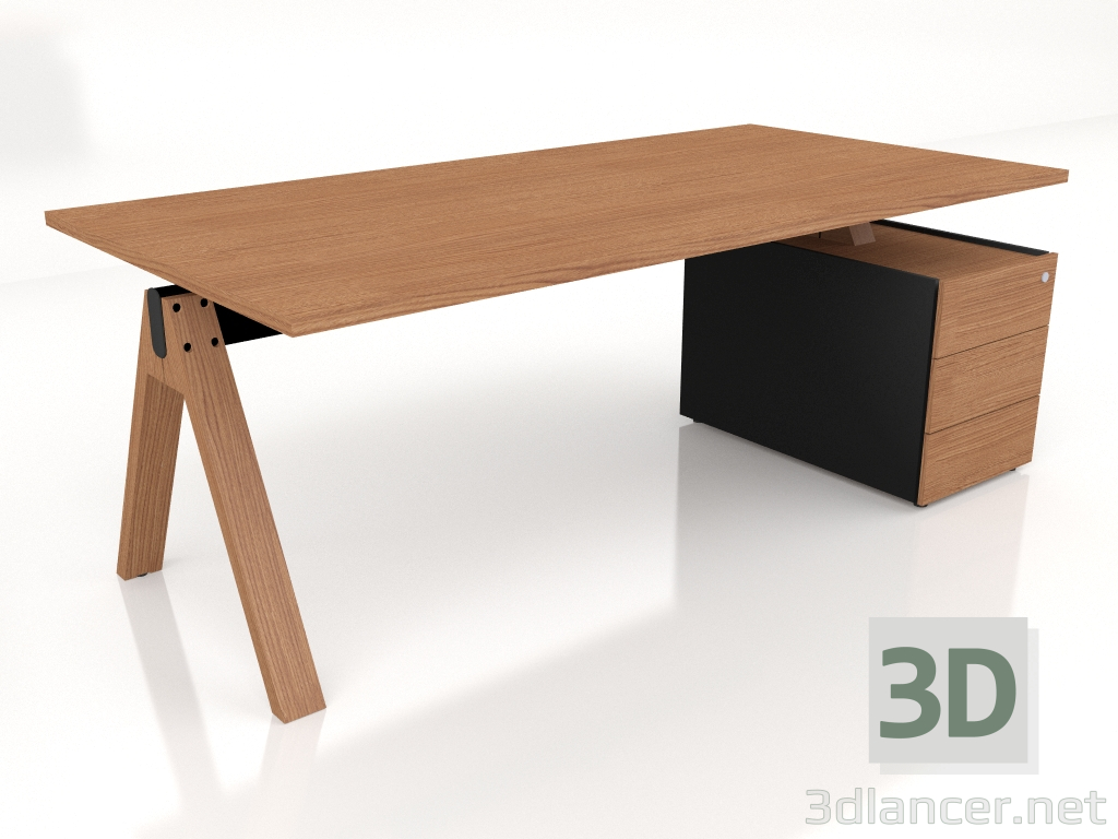 modello 3D Tavolo da lavoro Viga Executive V08P (2000x1000) - anteprima