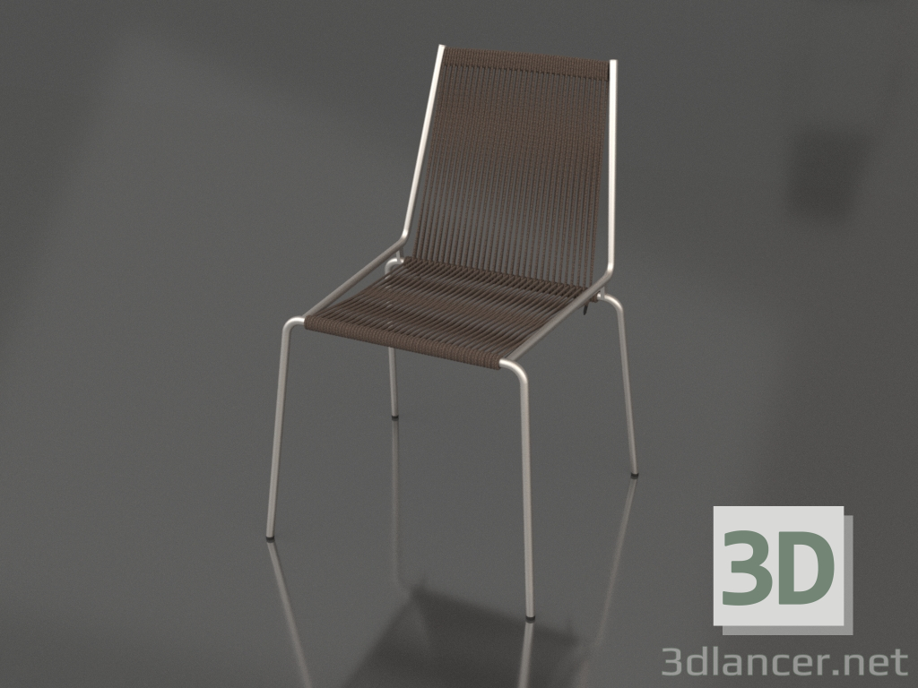 3D Modell Noel-Stuhl (Stahlgestell, dunkelgrauer Wollfahnenhalter) - Vorschau