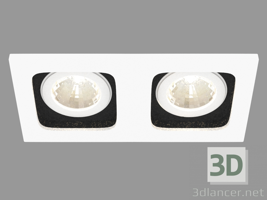Modelo 3d Recesso luminária LED (DL18614_02WW-SQ White_Black) - preview