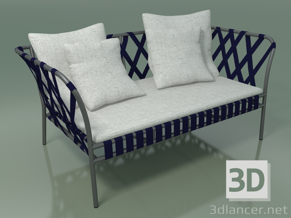 3D Modell Outdoor-Sofa InOut (852, grau lackiertes Aluminium) - Vorschau