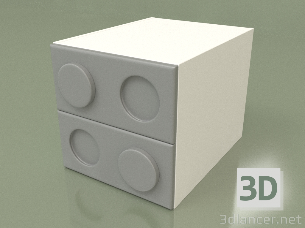 modello 3D Comodino per bambini (Grigio) - anteprima