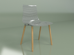 Cadeira Gauzy com pés de madeira (transparente)