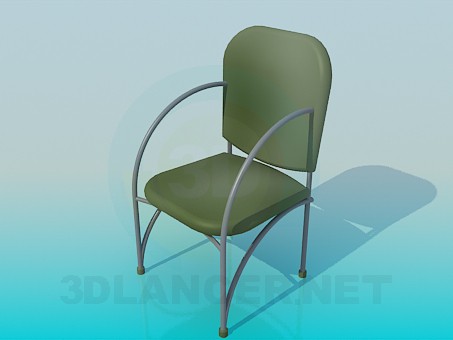 3d model Chair with metal armrests - preview 3d model Chair with metal armrests - preview