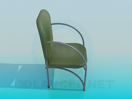 3d model Chair with metal armrests - preview 3d model Chair with metal armrests - preview