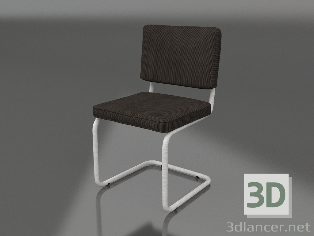 modello 3D Sedia Ridge Rib spazzolata (grigio) - anteprima