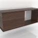 3d model SHELF hanging shelf (with 1 open section on the right) 1000 mm (dark walnut) - preview