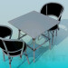 3d model Table and chairs in the set - preview