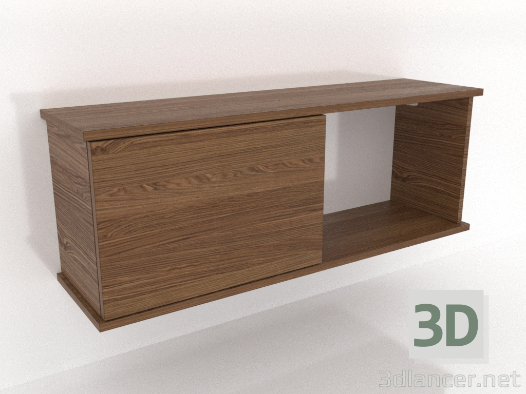 3d model SHELF hanging shelf (with 1 open section on the right) 1000 mm (light walnut) - preview 3d model SHELF hanging shelf (with 1 open section on the right) 1000 mm (light walnut) - preview