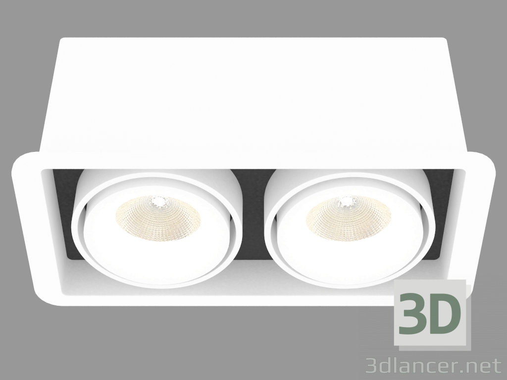 3d model Empotrada LED giratoria luminaria (DL18615_02WW-SQ White_Black) - vista previa