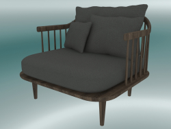 Armchair Fly (SC1, H 70cm, D 80cm, L 87cm, Smoked oiled oak, Hot Madison 093)