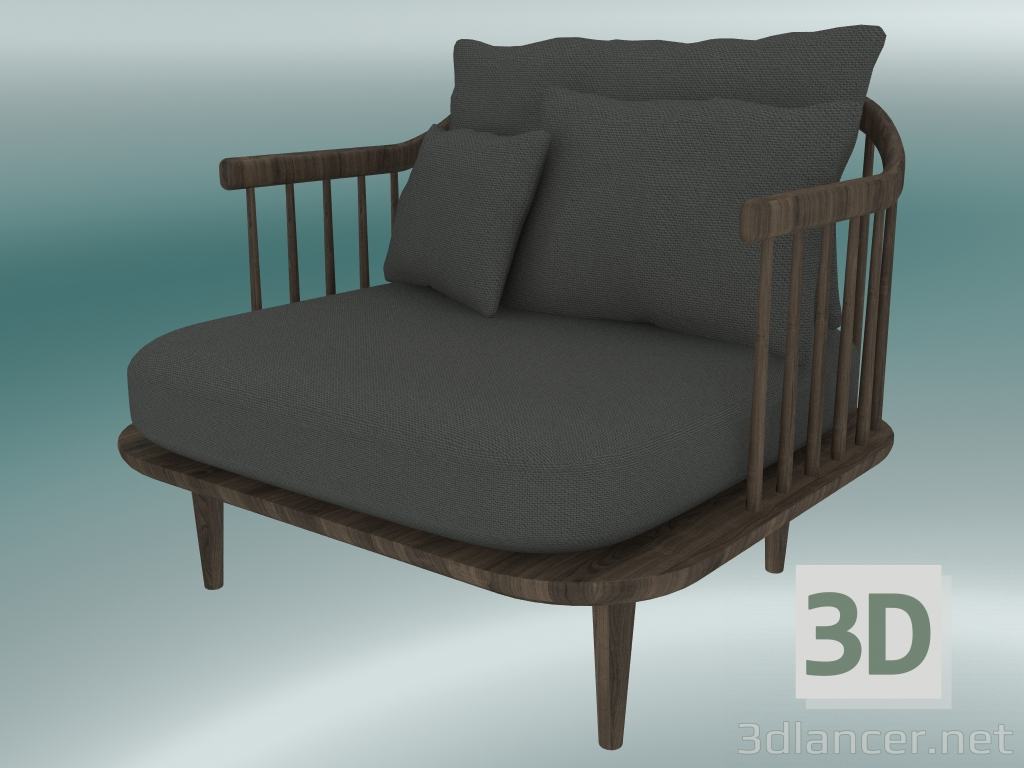 3d model Armchair Fly (SC1, H 70cm, D 80cm, L 87cm, Smoked oiled oak, Hot Madison 093) - preview