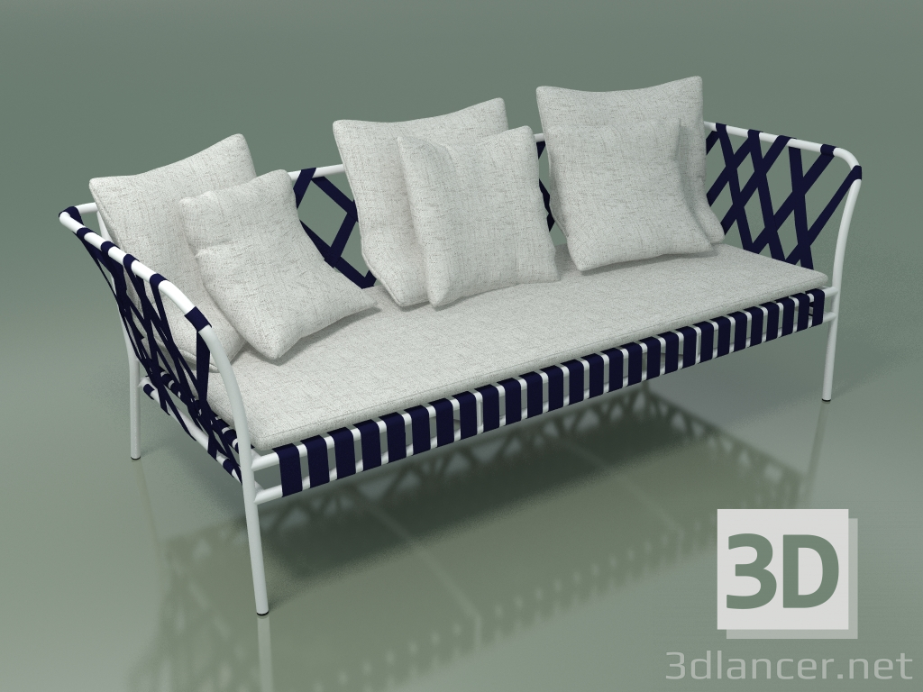3D Modell Outdoor-Sofa InOut (853, weiß lackiertes Aluminium) - Vorschau