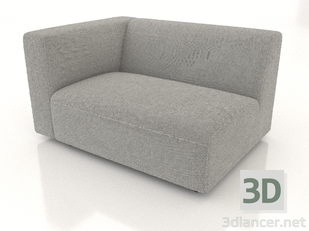 3D Modell Sofamodul 1-Sitzer (L) 103x90 mit Armlehne links - Vorschau