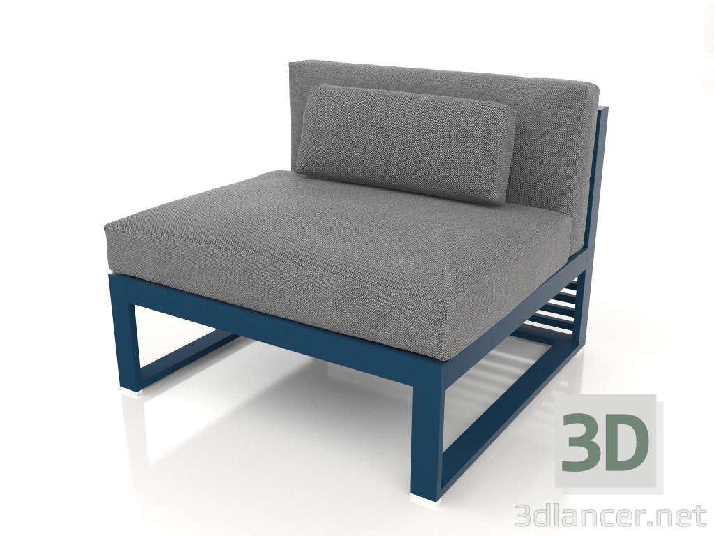 Modelo 3d Sofá modular, seção 3 (azul cinza) - preview