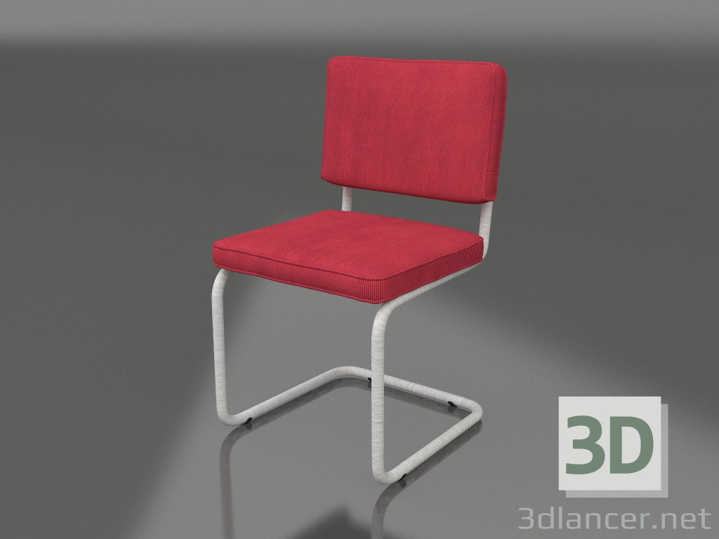 3d model Ridge Rib Brushed Chair (Red) - preview