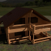 modello 3D di Bella casa di legno comprare - rendering