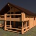 modèle 3D de Belle maison en bois acheter - rendu