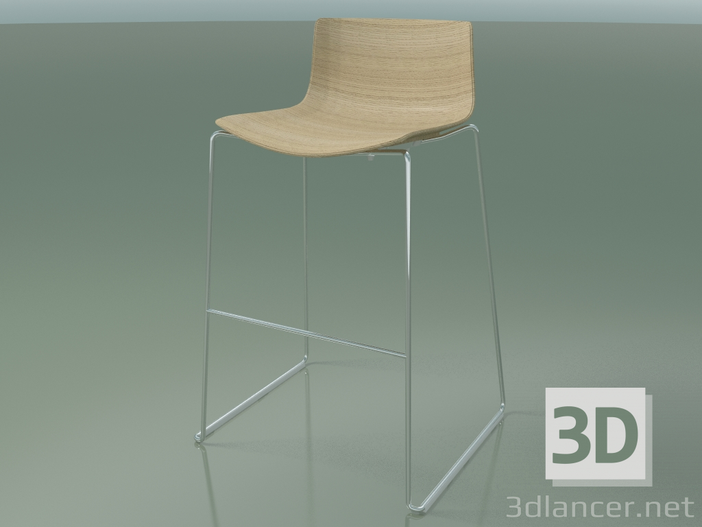 modèle 3D Chaise de bar 0571 (sur un traîneau, chêne blanchi) - preview