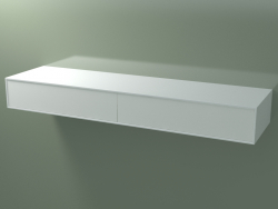 Double drawer (8AUGAB02, Glacier White C01, HPL P01, L 192, P 50, H 24 cm)