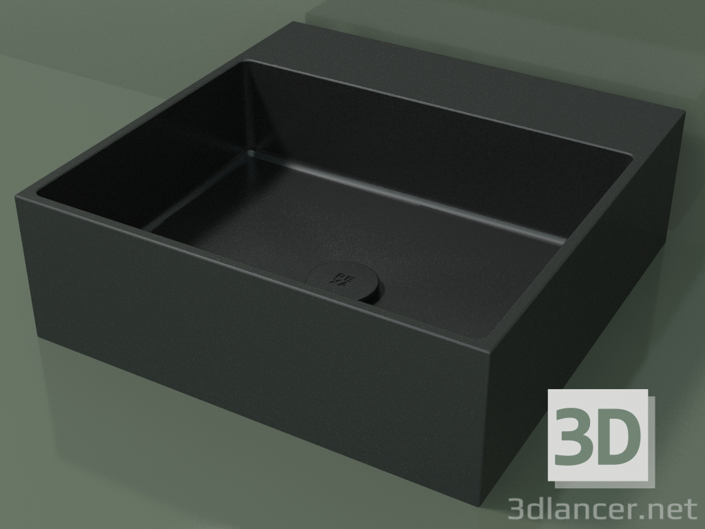 modello 3D Lavabo da appoggio (01UN21302, Deep Nocturne C38, L 48, P 48, H 16 cm) - anteprima